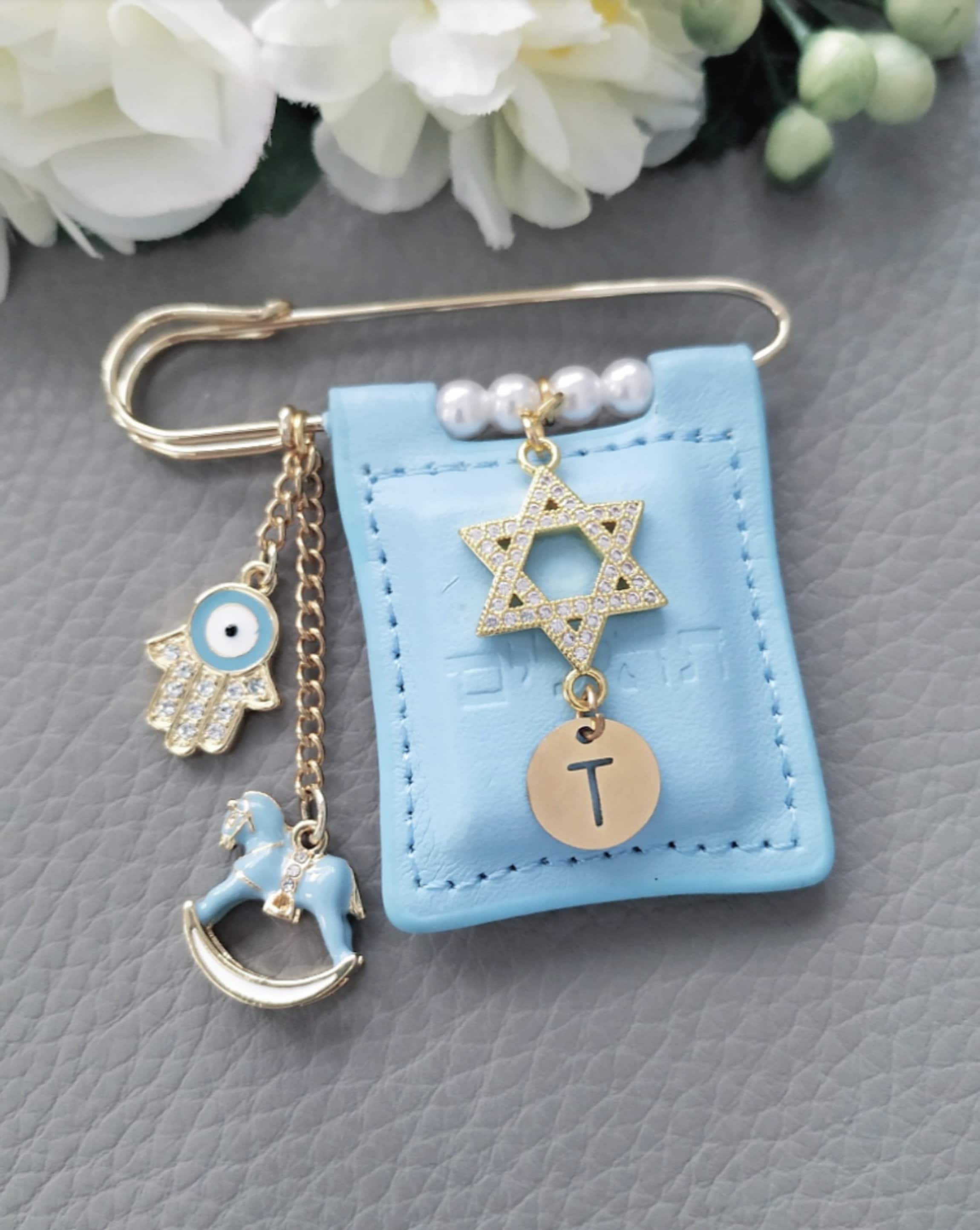 Tehillim Jewish Gift, 14k Gold Plated Pin Brooch, Jewish Baby Boy Bris, Brit Milah, Jewish Newborn Gifts