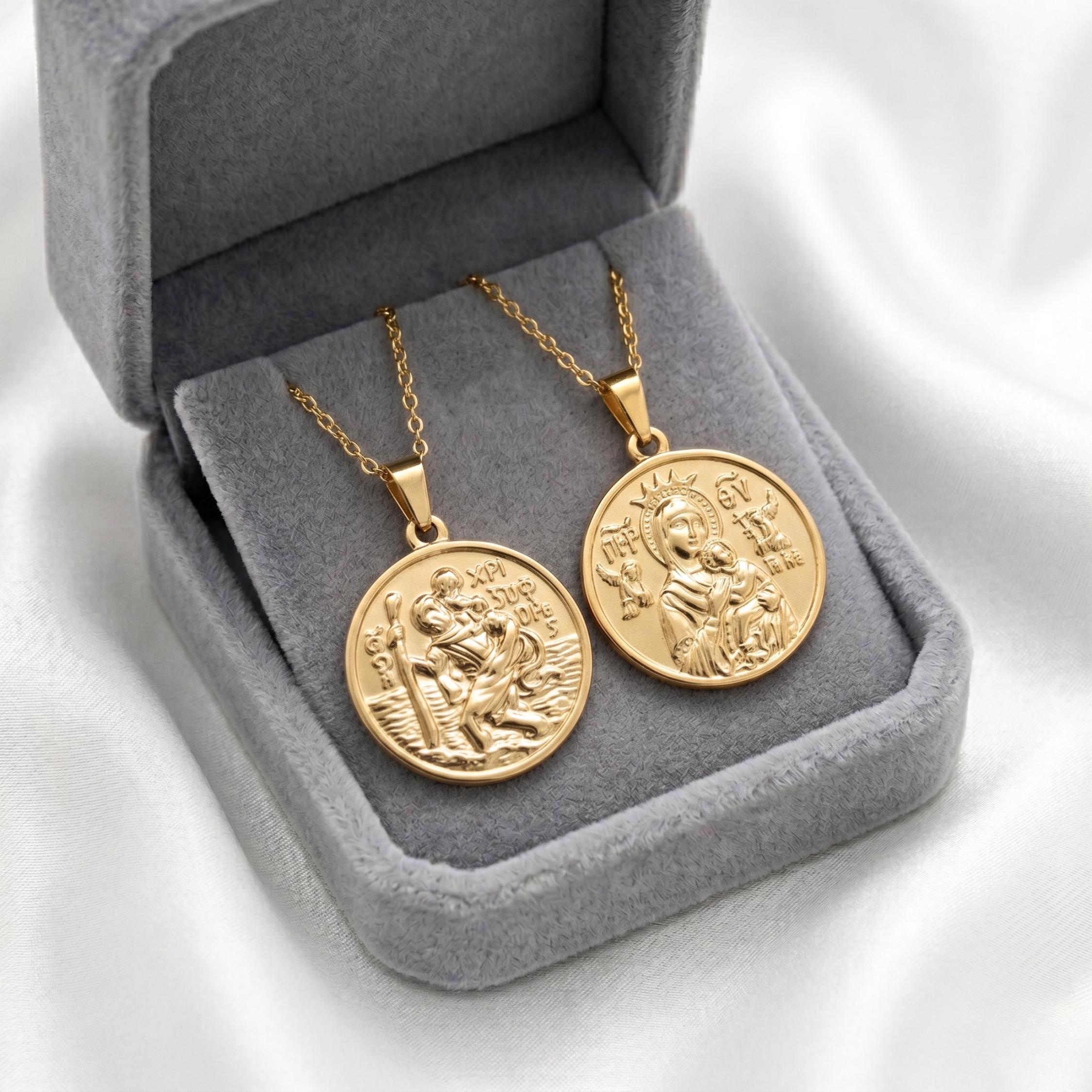 Virgin Mary Double Sided Medallion - Etsy