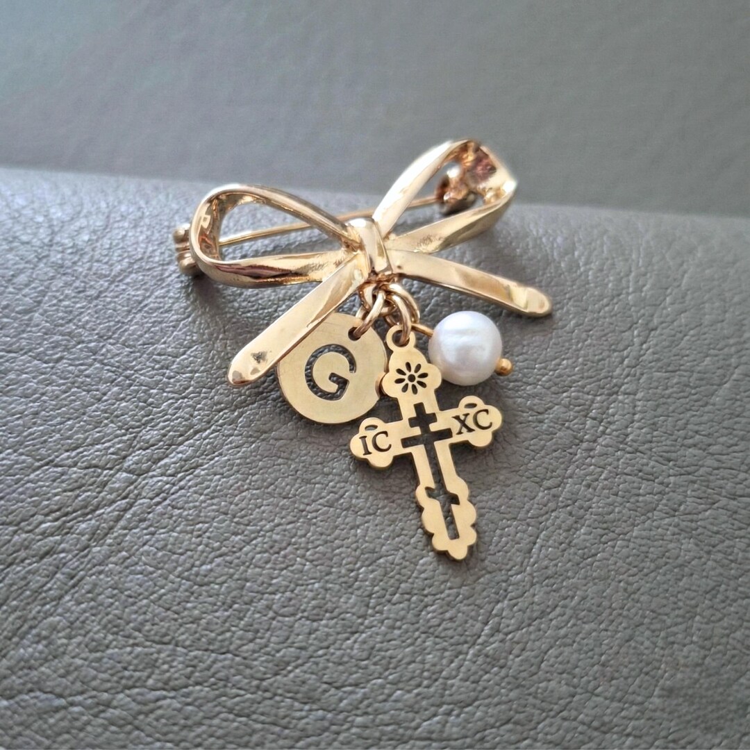 Byzantine Cross Baptism Pin, Personalized IC XC Orthodox Baby Gift - Etsy