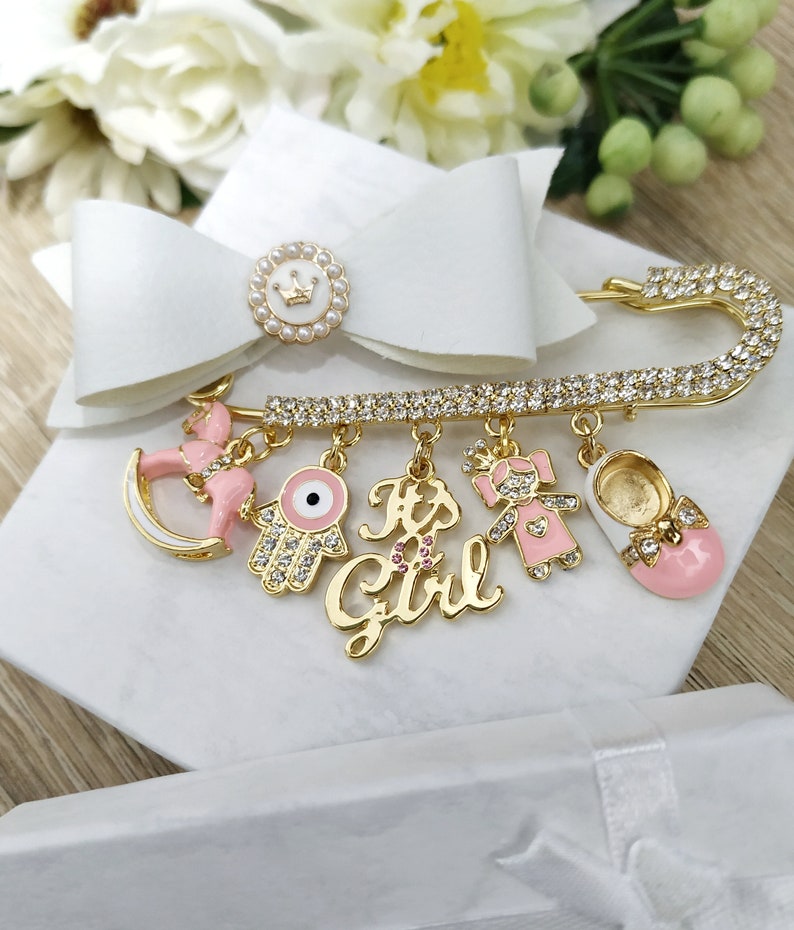 Evil Eye Hamsa Pin Brooch Large Stroller Pin Gold Safety Pin Etsy