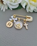 24k Protection For Baby Safety Pin, Guardian Angel Baby Pin Brooch, Personalized Baby Shower Gift, Gender Neutral Christening Baptism Gift product logo