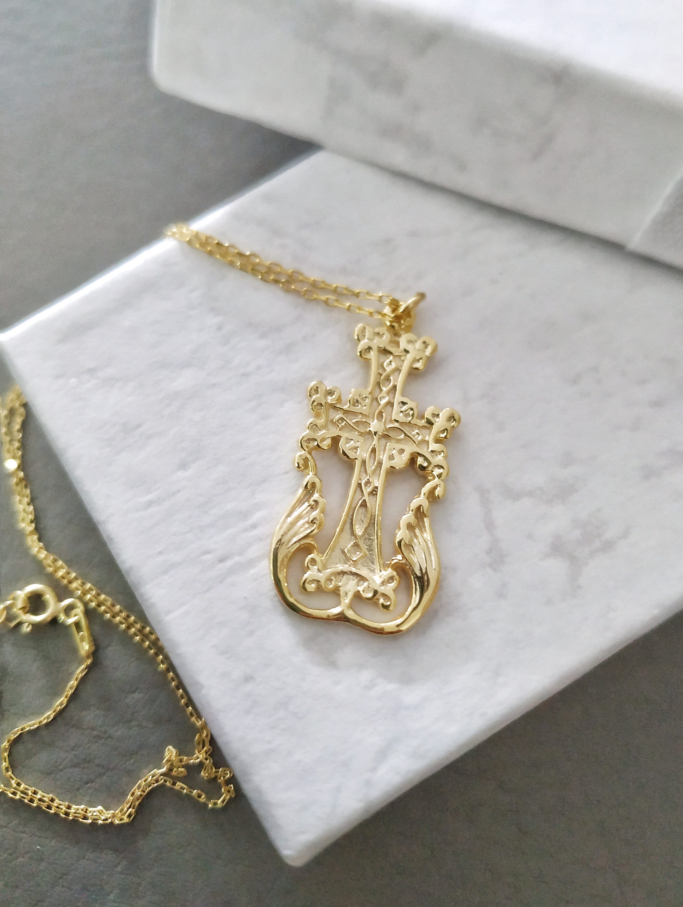 Armenian Cross Dianty Necklace in 925 Sterling Silver - Etsy