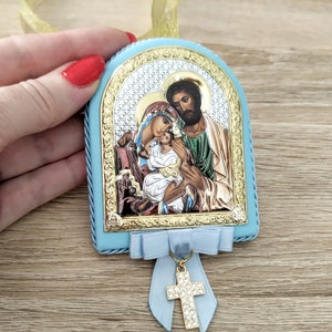 Small Holy Family Icon, Newborn Gift