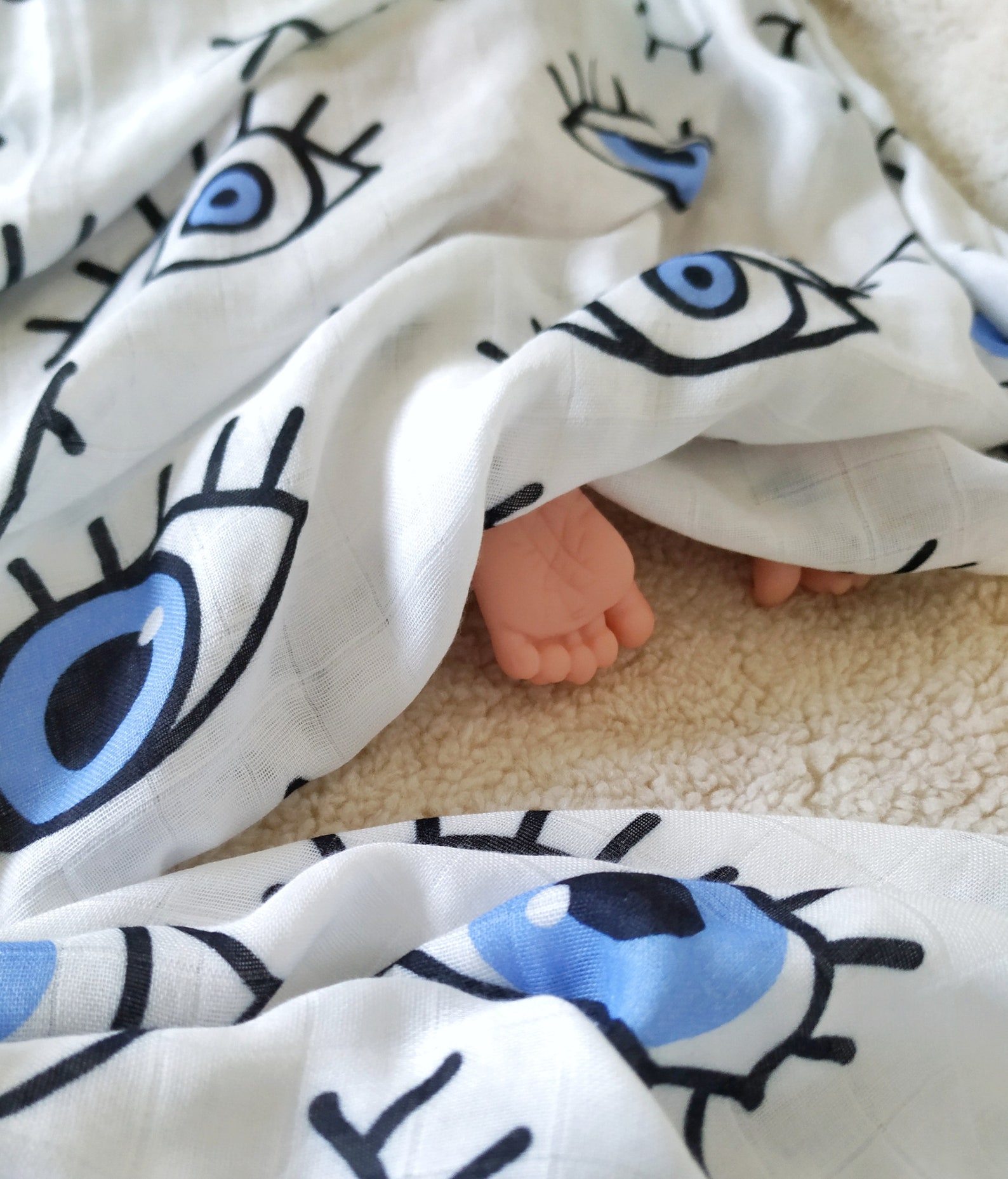 Eye Print Baby Swaddle Evil Eye Blanket Muslin Organic Etsy