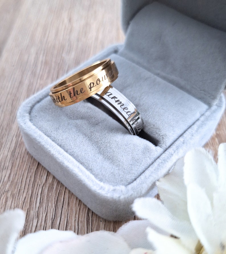 Bahai Finger Ring With Baha'i Faith Prayer in Titanium Waterproof Steel ...