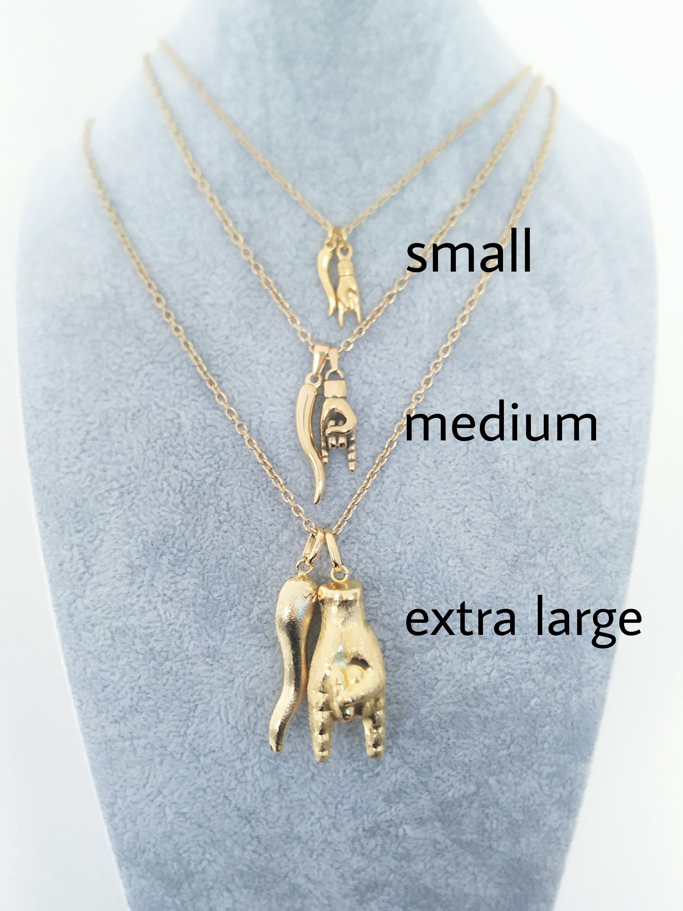 Extra Large Italian Horn Necklace Large Mano Cornuto Cornetto Necklace Gold Italy Horn Pendant Necklace Protection Amulet Italian Gifts Etsy Italia