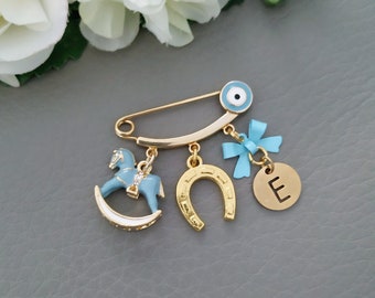 Buona Fortuna Spilla Blu Malocchio SpillaSpilla da Balia per Passeggino Hamsa Turco per Vestiti Cappelli Borse Decorazione, 5 Pezzi Spilla Malocchio Lady'S Accessories