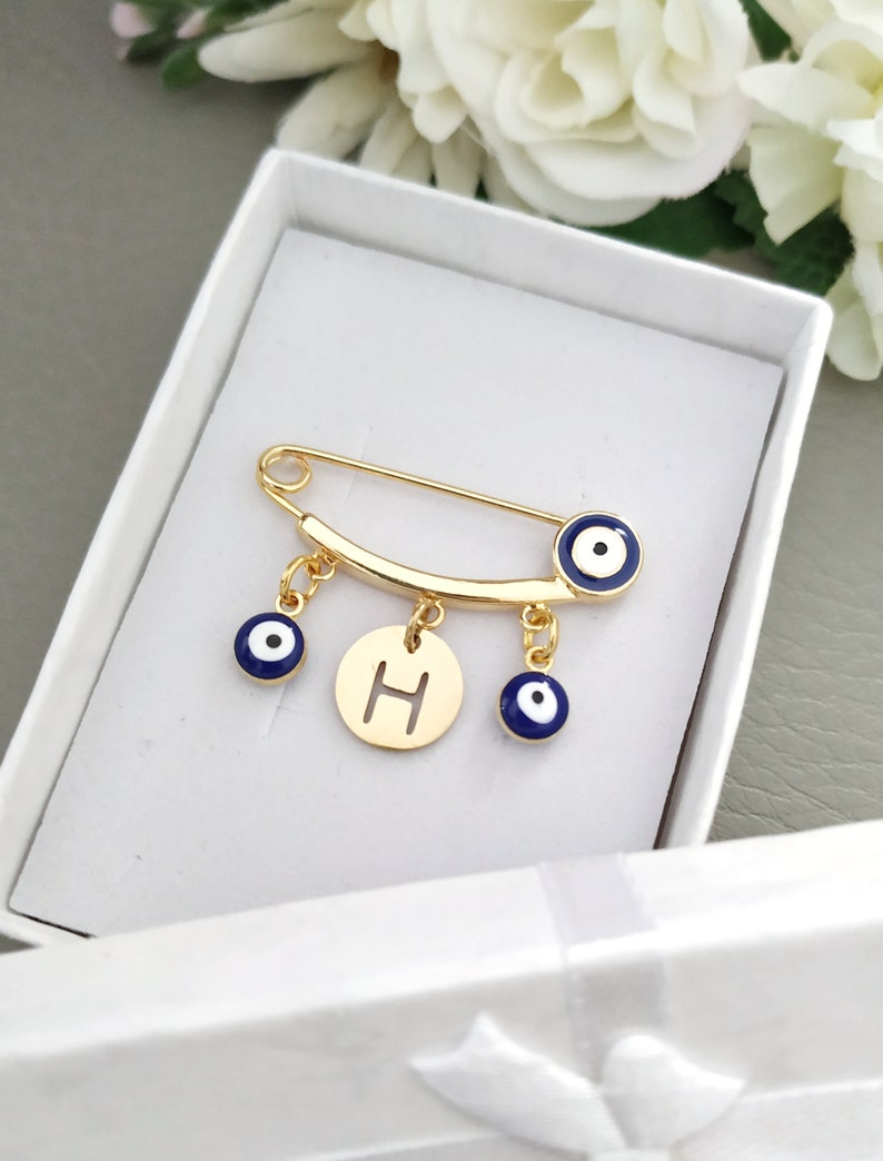 Evil Eye Pin Personalized Lucky Evil Eye Safety Pin Etsy