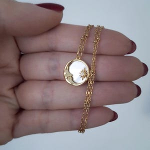 Spiegelketting maanster, boze oogbescherming, spirituele sieraden Hexenspiegel