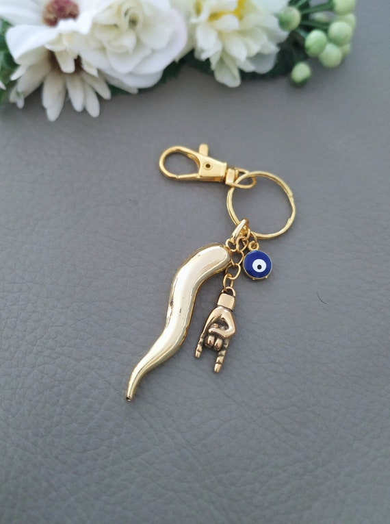 Italian horn keychain