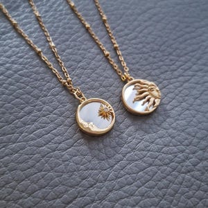 Moon Star Mirror Necklace, Evil Eye Protection, Hexenspiegel Spiritual Jewelry image 2