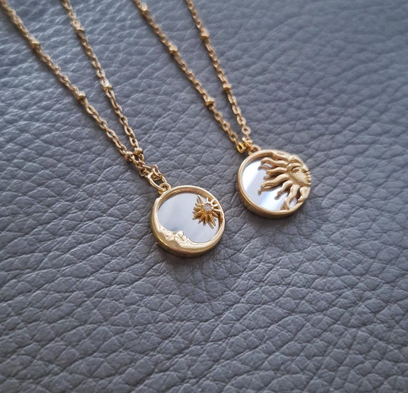 Moon Star Mirror Necklace, Evil Eye Protection, Hexenspiegel Spiritual Jewelry image 2