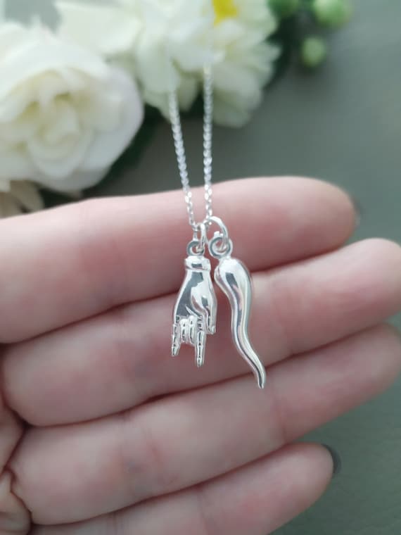 Collana Lunga Con Pendente A Corno Smaltato Rosso - Mya Accessories - Foto 3