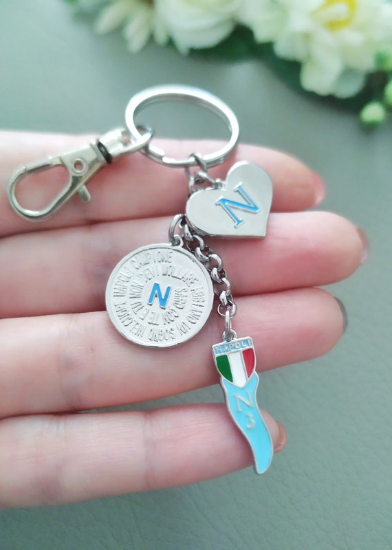 Naples Keychain, SSC Napoli Lucky Charm, Superstitious Croissant