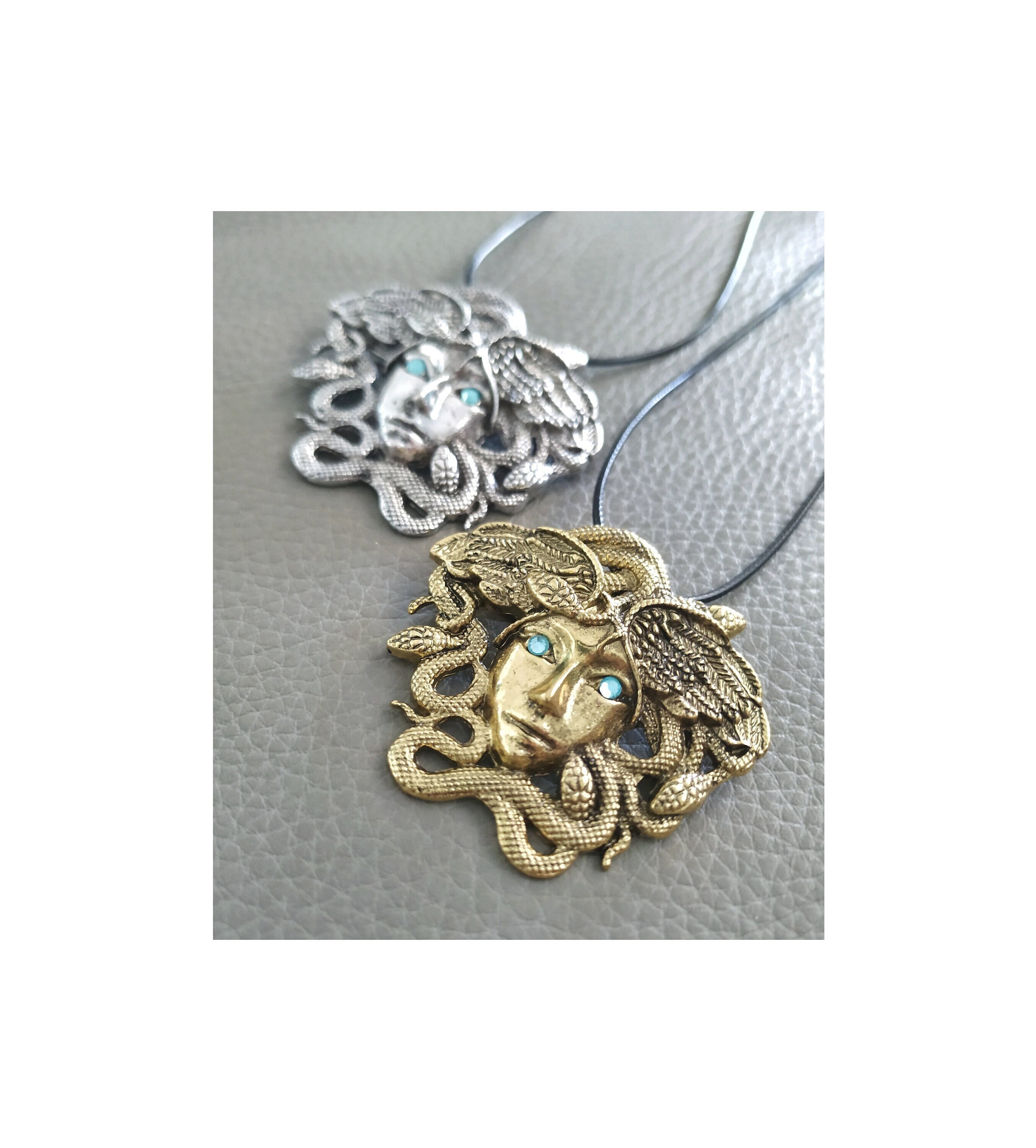 Unique Medusa Pendant Antique Gold or Silver Gorgon Head - Etsy