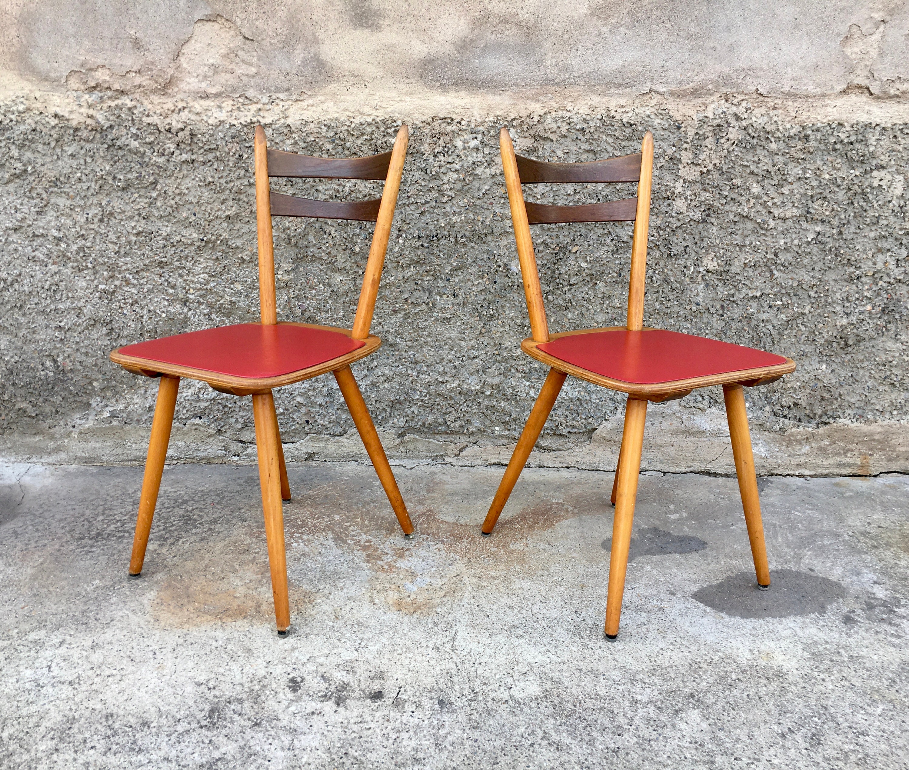 Paire de Chaises Bistrot Brasserie Vintage Scandinave Galette Coloré Legrand Design