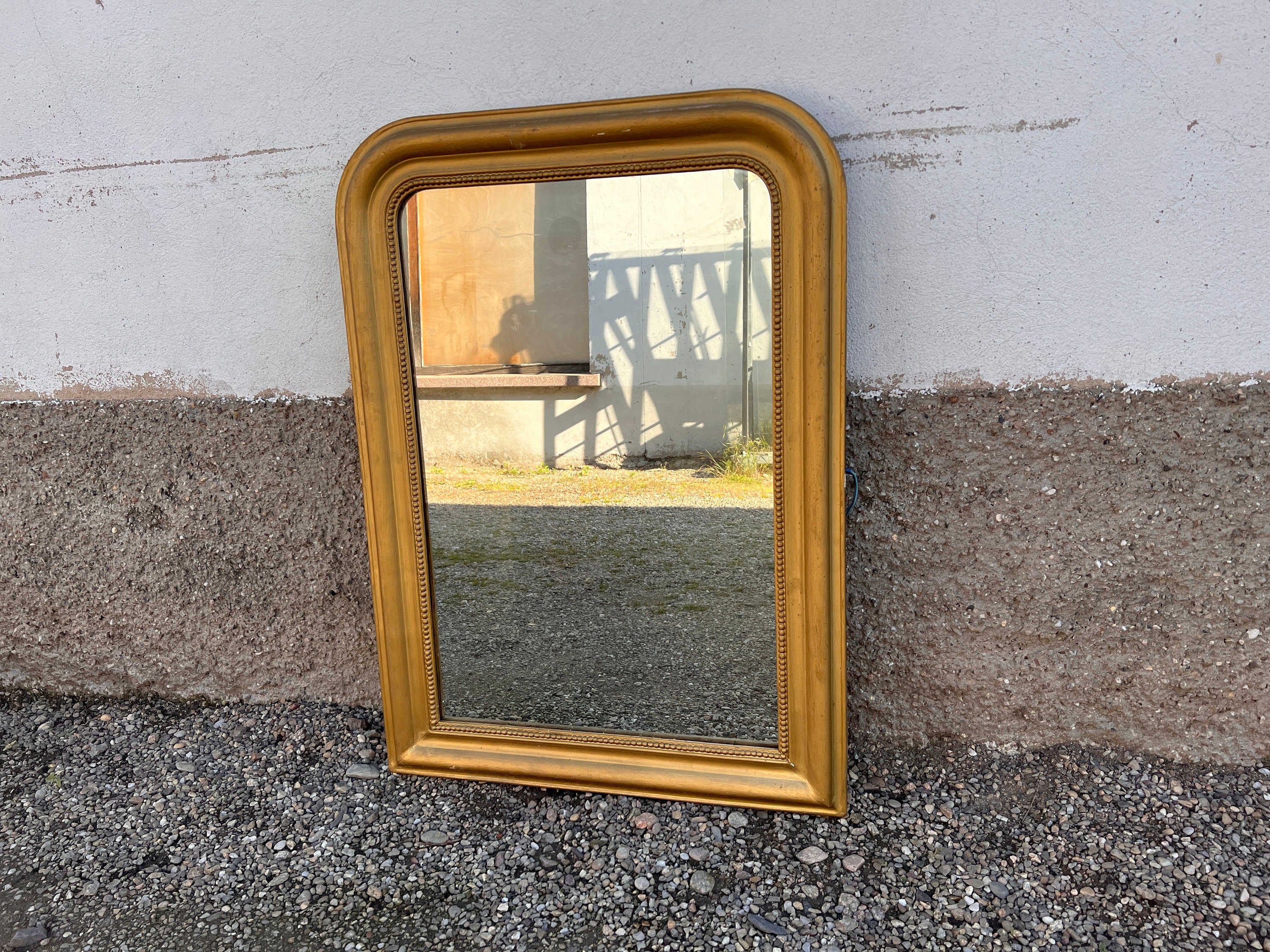 Antique Louis Philippe mirror w/ gold frame & pearl 33¾ x 24¾