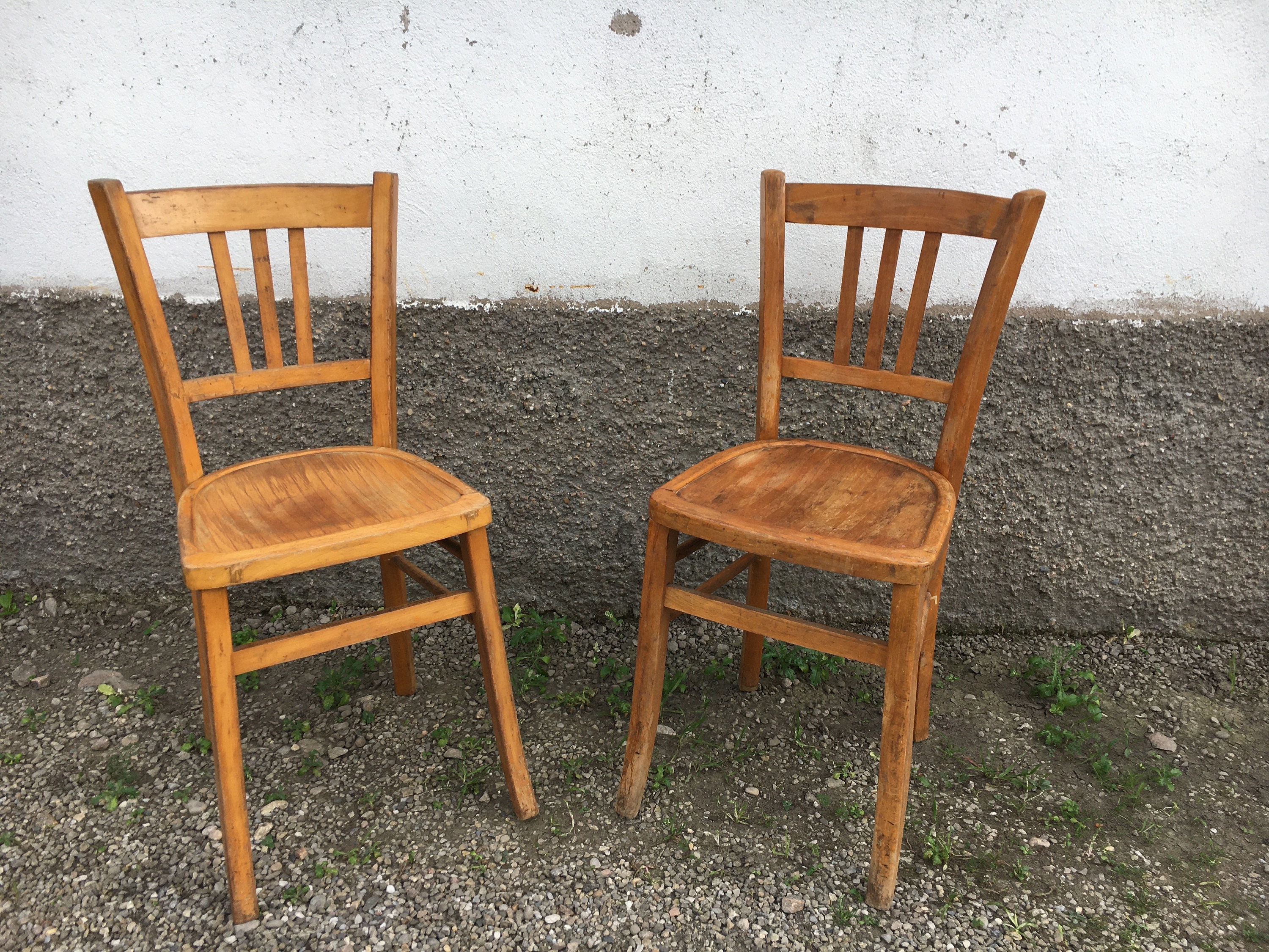 Paire de Chaises Lutherma Troquet Bistrot Brasserie Bohème Vintage 1950 Ancien Bentwood Old French F