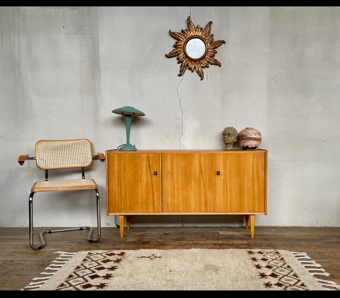 Meuble Tv Hifi Enfilade Look Scandinave Érable Moderniste Français Vintage 1950 Legrand Design