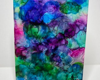 Alcohol Ink Original -"Dreaming Underwater" by Joanne Chew 8" x 10" on Yupo Paper *FREE SHIPPING*
