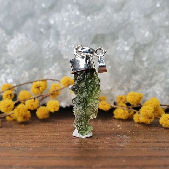 Moldavite Small but Mighty Natural Pendant 2.10 Grams 25x8x8mm