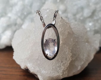 Rose Quartz Pendant – Love and Healing | Rose Quartz Necklace | Crystal Pendant | Healing Crystal | Sterling Silver Pendant
