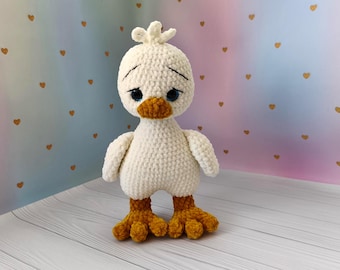 Handmade Crochet Goose Plush: Soft Cuddly Toy, Nursery Decor