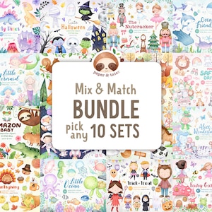 FAREWELL SALE - aangepaste mix en match clipartbundel | Kies je favoriete 10 clipartsets | Digitale download