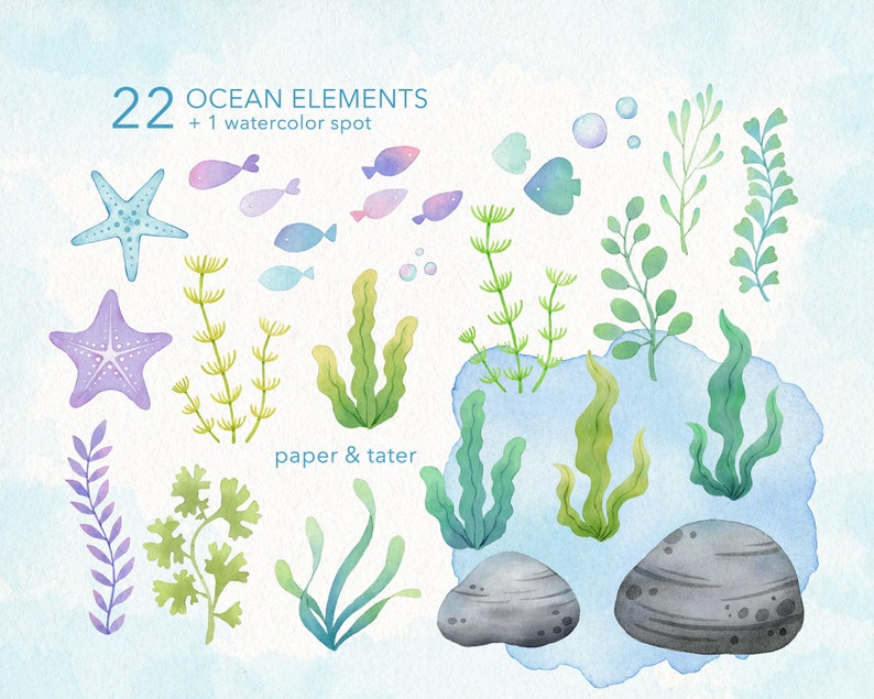 Whales and Sharks Watercolor Clipart, Cute Ocean Animals PNG image 3