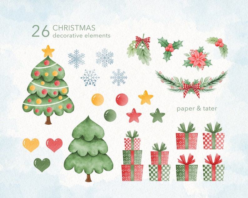 Watercolor Christmas Bear Clipart, Cute Xmas Woodland Animals PNG image 4