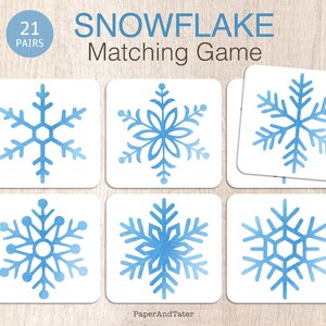 LIQUIDAÇÃO DE DESPEDIDA - Jogo de Combinar Flocos de Neve para Crianças - Atividade Educacional de Inverno para Pré-Escola - Cartões para Imprimir para Crianças