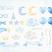Watercolor Blue Baby Elephant Clipart Graphics Cute Baby Boy - Etsy