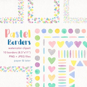 Farewell SALE - Aquarell Pastell Regenbogen Rahmen Clipart Grafik, Bunter Rahmen Clip Art, Pastell Regenbogen Rahmen, Klassenzimmer Regenbögen PNG