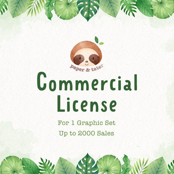 Commercial License - License to use ONE clipart graphic set in items for sale