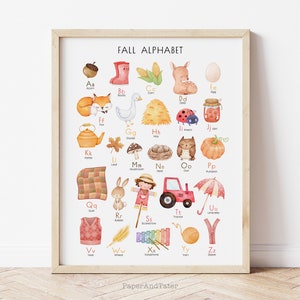 FAREWELL SALE - Herbst Alphabet Poster, saisonale ABC druckbare Wandkunst