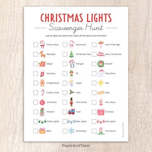 VENTE D'ADIEU - Chasse aux illuminations de Noël pour enfants, jeu de lumières des Fêtes, chasse au trésor en plein air, activité hivernale de quartier