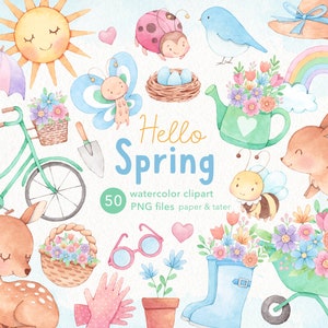 Watercolor Spring Clipart, Spring Gardening PNG