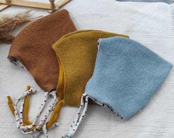 Buy now/Wool felt winter hat, pointed hat, Pixi hat, baby hat, tie-on hat, various sizes and colors