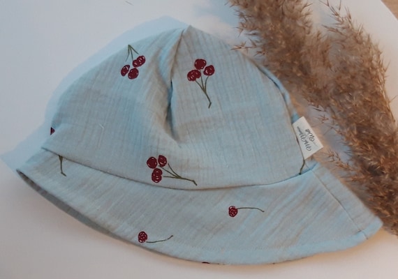 Sonnenhut, Musselinhut, Kinderhut, Babyhut, Hut, Sonnenschutz, Kleinkindhut, Nackenschutz