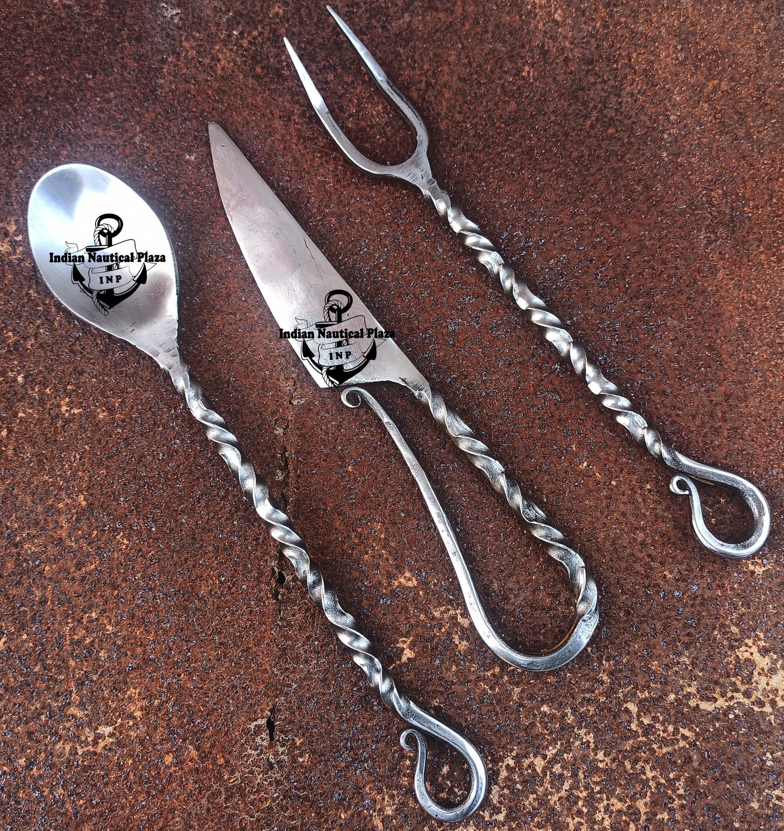Medieval Cutlery Set of 3 Pc Viking Cutlery Knife Spoon & Etsy