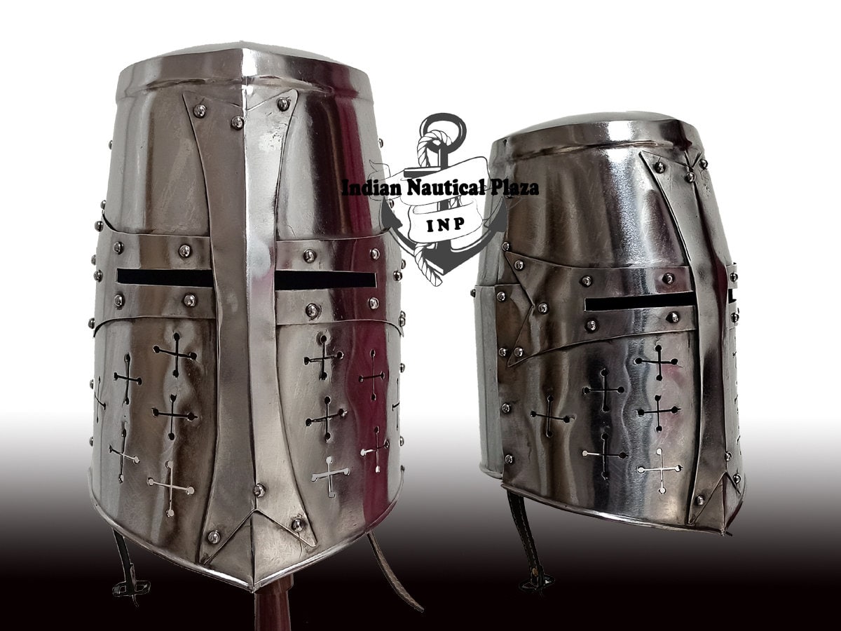 SCA LARP 18GA Steel Medieval Knight Warrior Kaldor Helmet Crusader Helmet