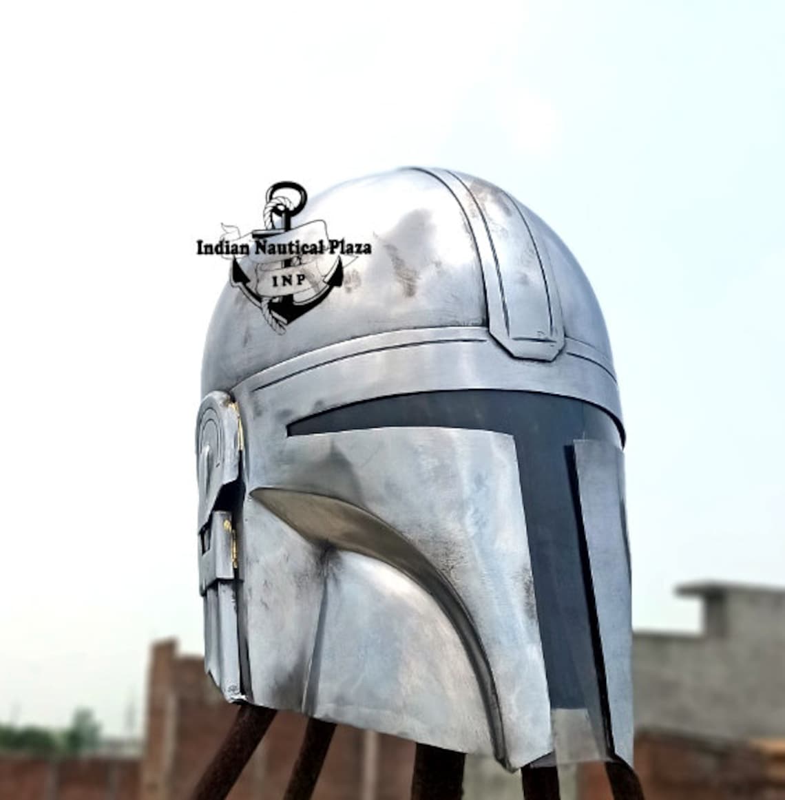 Mandalorian Helmet Medieval LARP Steel Metal With Liner and Etsy UK