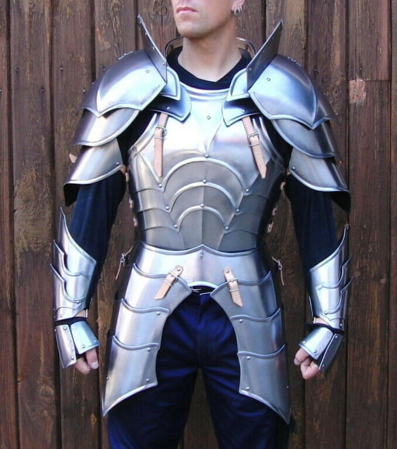 18GA SCA-Larp Steel Medieval Half Body Plated Armor Suit image 1. Back to s...