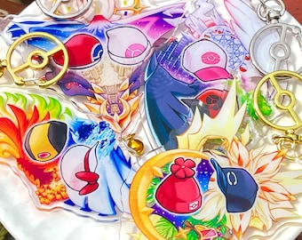 4” Pkmn Hats Clear Acrylic Keychain/Charm