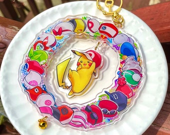 5” Pkmn Hats Clear Acrylic Keychain/Charm