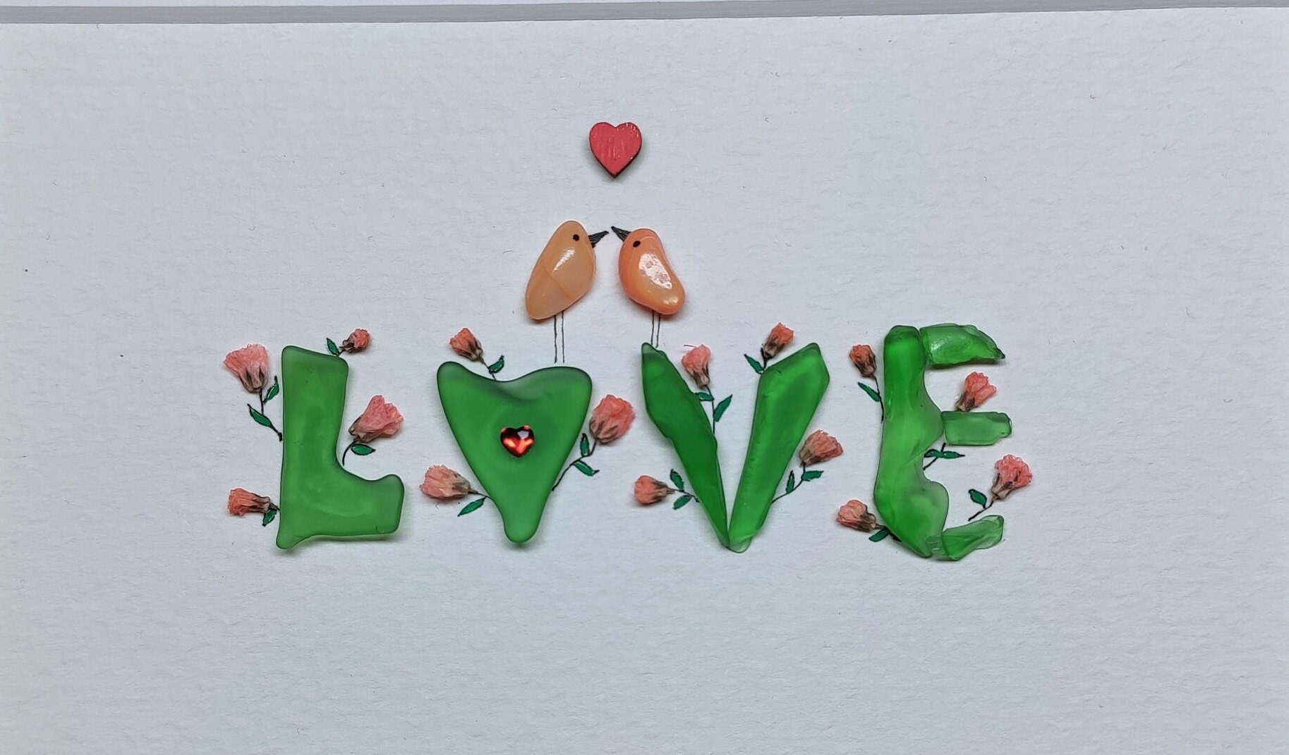 Sea Glass Wall Art Letters Love/ Pebble Art & Sea Glass Etsy