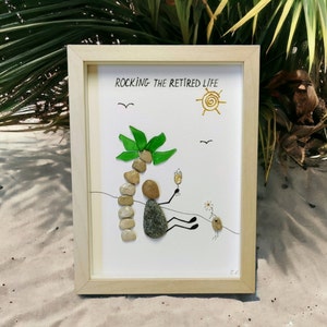 Retirement Gift/ Retirement Pebble Art Picture/ Coworker Leaving  Gift