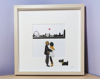 Personalised Couples Gift, Special Couple Gift, Pebble Art Family, Pebble Art, Couple in London, Anniversary Gift, Bespoke Gift, Custom made