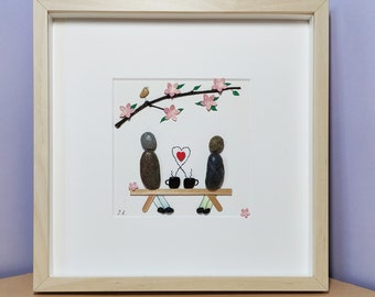 Gift for Daughter Mother & Daughter Pebble Art Picture Personalized Gift Birthday Mother and Daughter Gift Sister Gift  Mohers Day Friends