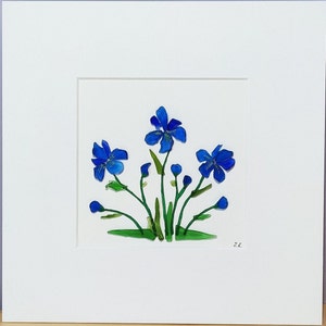 Art personnalisé avec galets, fleurs, iris, fleurs en verre de mer, photo en verre de mer, cadeau d'anniversaire, cadeau de mariage, cadeau d'une mère, cadeau d'anniversaire, encadré image 3